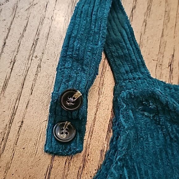 Teal cuduroy overall dress size 4 - Picture 7 of 8